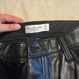 Abercrombie & Fitch Shiny Black Leather Jeans